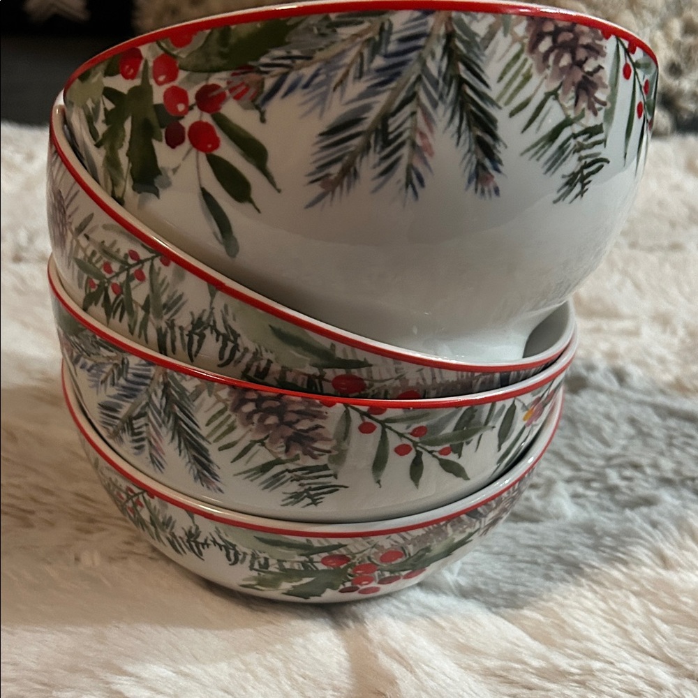 American Atelier Holiday Bowls - Red, Green, White